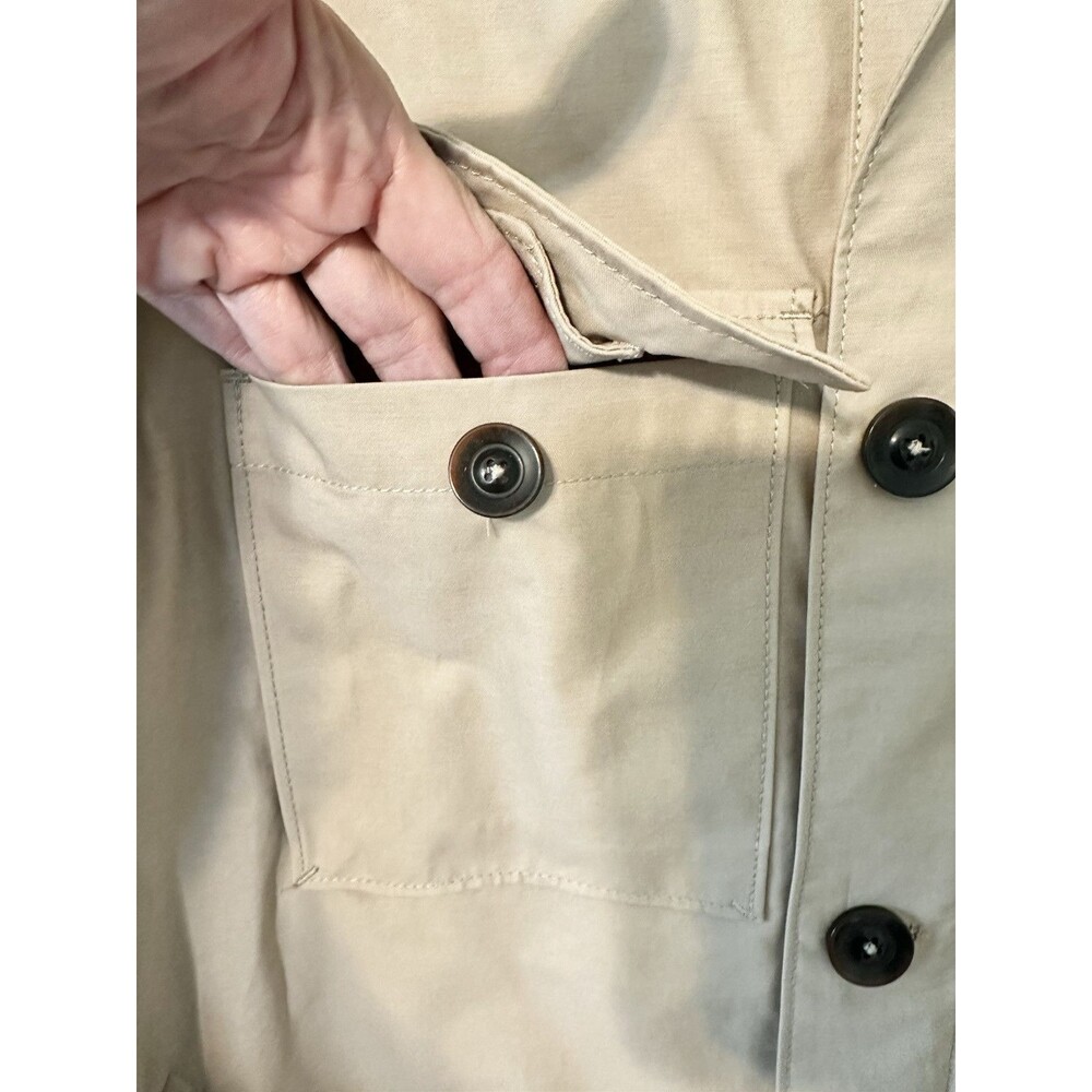 Mango Size M MNG Rain Jacket‎ Parka Khaki Pockets - Picture 4 of 13